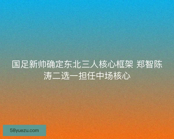 国足新帅确定东北三人核心框架 郑智陈涛二选一担任中场核心